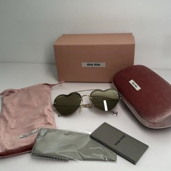 New - Miu Miu™ Core Collection MU 62US ZVN1C0 58 - Pale Gold - Picture 4 of 14